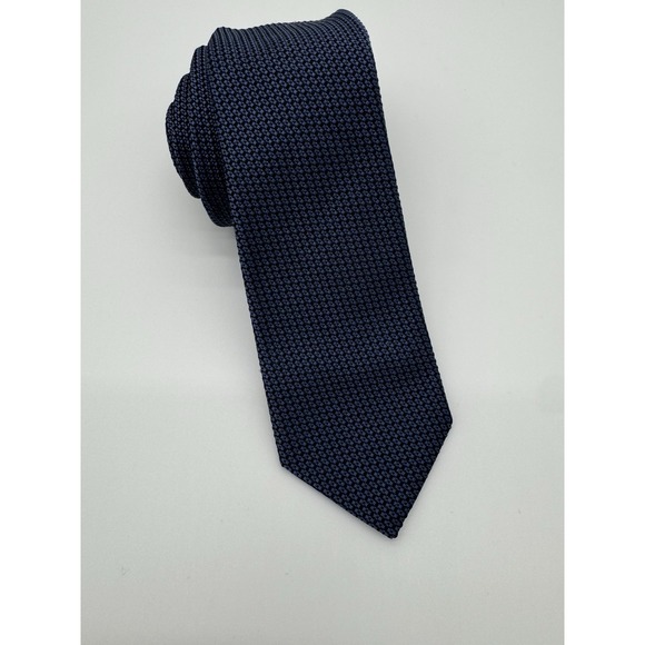 Theory Other - Theory Silk Tie Blue Black Geometric Pattern Textured USA Made Necktie